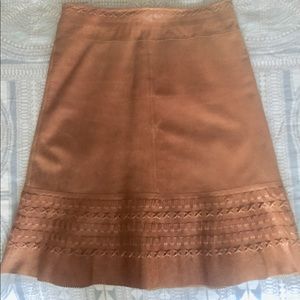 Leather midi skirt